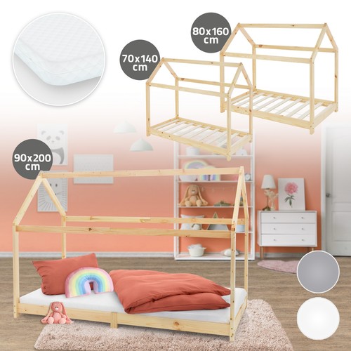 Lit enfant simple bois de - en,