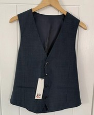Gilet slim fit tonique créateur John Lewis Kin Addison, bleu pétrole 40R