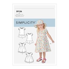 Simplicity 9126 ENFANT & en Bas Âge Robes Couture Motif Tailles 6m-18m & 2- 4 An