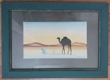 Raymond Blossier, milieu du XXe siècle - petite gouache orientaliste - bédouin e