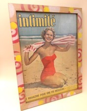 Déco vintage tableau couverture de magazine "INTIMITÉ" 1950 cadre customisé N°7