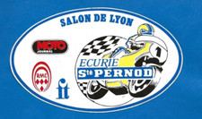 Ancien sticker "Salon de LYON - Ecurie Sté PERNOD" (Moto)