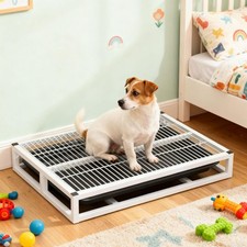 Bac à litière d'intérieur pour chien, bac à litière en treillis,