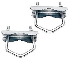 Set de 2 pièces Bride de fixation pour mat d’antenne et parabole 110mm, acier