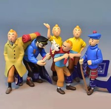 ✅ LOT 6 FIGURINE TINTIN ET MILOU 8/9 CM PVC