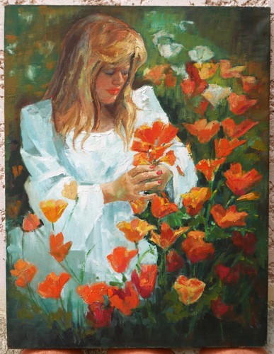 Grand tableau jeune femme - :,