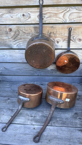 Lot casseroles en - en, cuivre