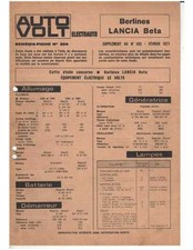 ▄▀▄ Lancia Beta Berline Documentation Electrique (1977) - 25 Pages ▄▀▄