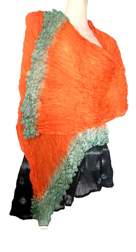 Palme foulard étole soie - palme, en