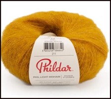 5  pelotes de laine PHIL LIGHT MOHAIR MIEL neuves