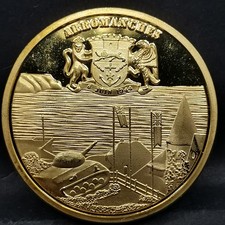 JETON TOURISTIQUE 31mm Doré ARROMANCHES D DAY DEBARQUEMENT NORMANDIE ww2 / MEDAI