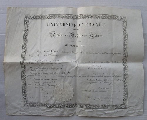 Diplome bachelier 1834 - de,