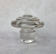 Bouchon en Verre Rose Ancien Carafe – Forme Fleur – Art Déco