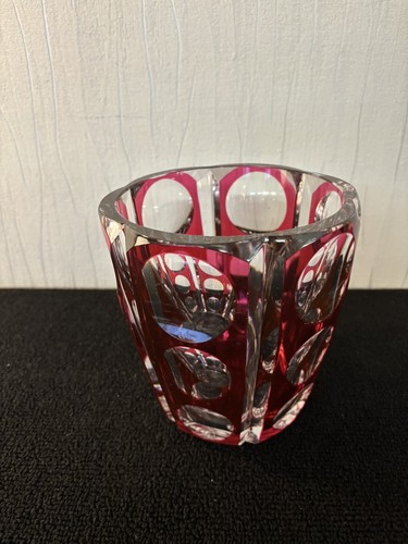 Vase cristal overlay rouge - en,