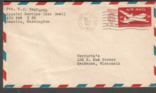 1952 cover Pvt R Verfurth