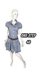 One Step Taille 40  Superbe robe manches courtes grise en coton