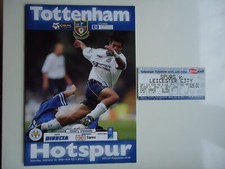 Programme et billet Premier ministre Tottenham Hotspur v Leicester City 1997/98 - d2t3