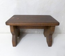 ancien petit Banc en bois chêne massif marche pied vintage