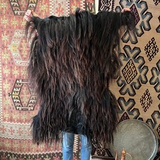 Tapis naturel en peau de chèvre angora peau de chèvre poils longs peau de chè...