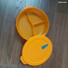 grande assiette 3 compartiments crystalwave   w209 orange micro onde 