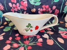 Saucière Digoin et Sarreguemines Modèle Sevigne Décor de Roses Rouges