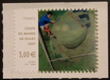 Timbre autoadhésif - YT 128 - FRANCE - Neuf** - Coupe du Monde de Rugby - 2007