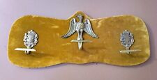 Ancien porte manteaux 3 patère AIGLE IMPÉRIAL bois velours blason DIEU MON DROIT