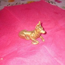 ANCIEN CHIEN EN BRONZE DORÉ BERGER ALLEMAND TRES BON ETAT