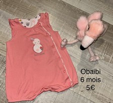 Obaibi 6 MOIS : Barboteuse RoseCoton Été TBE