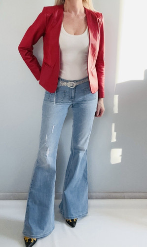 Veste cuir rouge sandro - veste,