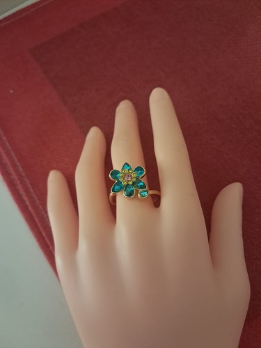 Bague fleur plaqué - plaqué, or