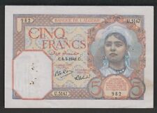ALGERIE : 5 FRANCS DU 6-5-1941 TTB - P.77