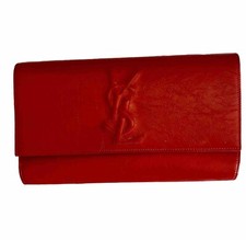 Authentic Clutch Pochette YSL Yves Saint Laurent Red Belle De Jour très bon état