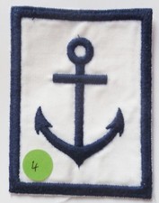 Insigne 1960 tissu ANCRE MARINE NATIONALE UNIFORME CHEMISETTE COLONIALE 74x96 mm