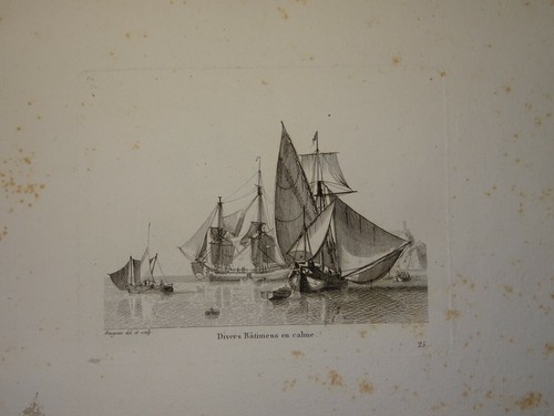 Belle gravure paysage marine - belle,