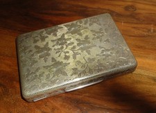 gros Poudrier Argent Massif gravé fleur art Déco 345 gr brut 290 gr argent net