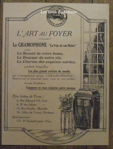 Publicité gramophone voix - publicité,