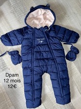 Dpam 12 MOIS Fille : Combinaison Pilote Bleue Capuche Oreilles