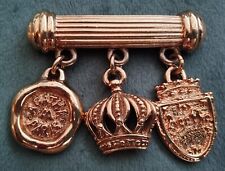 BIJOU BROCHE AGATHA Métal Doré Pendeloques Vintage Couture 