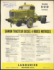 AUTOMOBILIA Prospectus publicité LABOURIER Camion Tracteur SUD vintage truck ad 