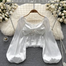 Femme Satin Court Haut