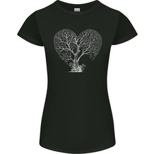 T-Shirt Femme Love Tree Heart Arboriste Écologie Environnement Coupe Petite