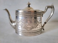 Théière 19eme Métal Argenté Poinçonné SCHEFFIELD