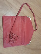 pochette sac a main cuir rouge