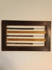 Ancien boulier pour compter les points au billard, en bois, début 20éme siècle.