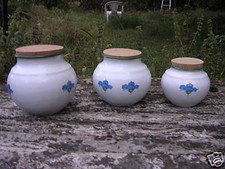3 POTS EMAILLES MOTIF FLEURS  EMAIL NEUFS DECO UTILE