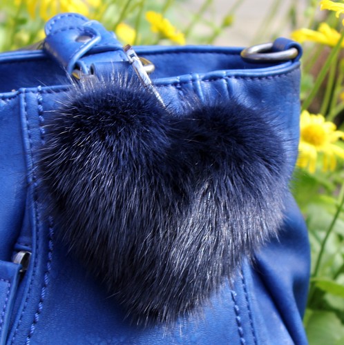 Porte clés fourrure cœur - porte-clés,