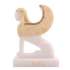 Statue Mythologie Grecque Ancienne Sphinx Albâtre 4,13" - 10,5 cm Fonte Marbr...