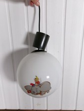 Vintage Lampe lustre Suspension opaline Walt Disney Bambi Dumbo 3 petits cochons