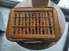 Mallette / valisette vintage en osier / rotin et bambou exotique tressé